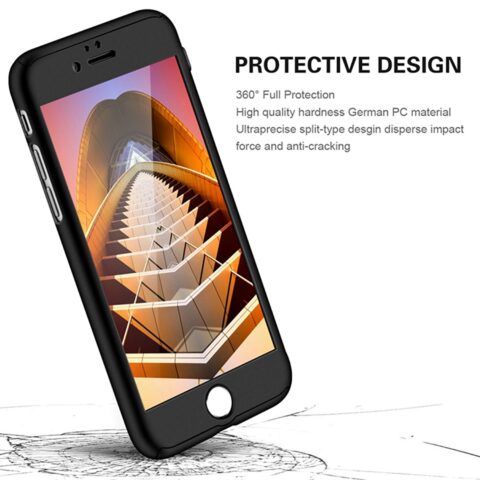3 iPhone 7 zaštitna maskica 360 + KALJENO STAKLO GRATIS! POVOLJNO! crna - Slika 3