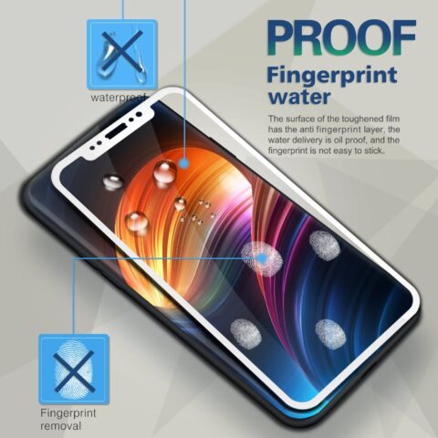 10 iPhone X 3D kaljeno staklo CRNO / BIJELO prekriva 100% zaslona PREMIUM - Slika 10