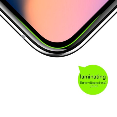 2 iPhone X 3D kaljeno staklo CRNO / BIJELO prekriva 100% zaslona PREMIUM - Slika 2