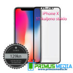 iPhone X 3D kaljeno staklo CRNO / BIJELO prekriva 100% zaslona PREMIUM