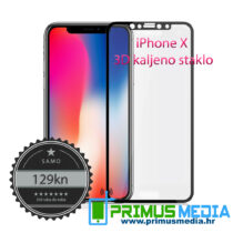 iPhone X 3D kaljeno staklo CRNO / BIJELO prekriva 100% zaslona PREMIUM
