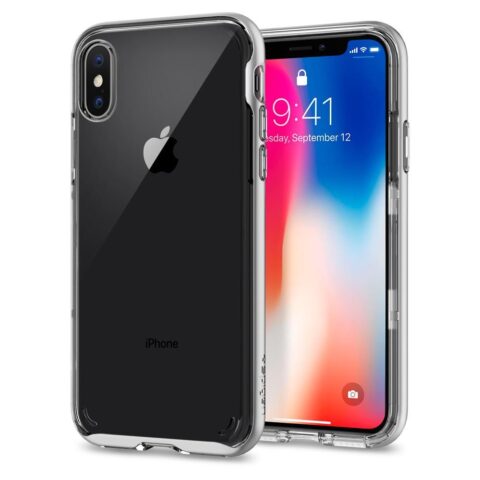 ORIGINAL Spigen Neo Hybrid maskica za iPhone X / 10 CRYSTAL satin silver - Slika 1