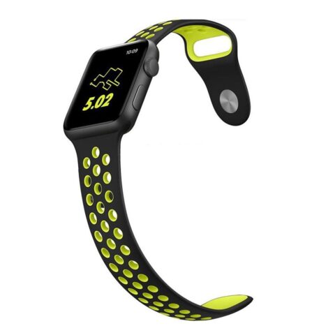TECH-PROTECT Soft Band narukvica za APPLE WATCH 2/3/4/5/6/7/SE (44/45mm) CRNA/LIME - Slika 2