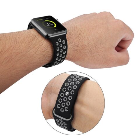 TECH-PROTECT Soft Band narukvica za APPLE WATCH 2/3/4/5/6/7/SE (44/45mm) CRNA/LIME - Slika 9