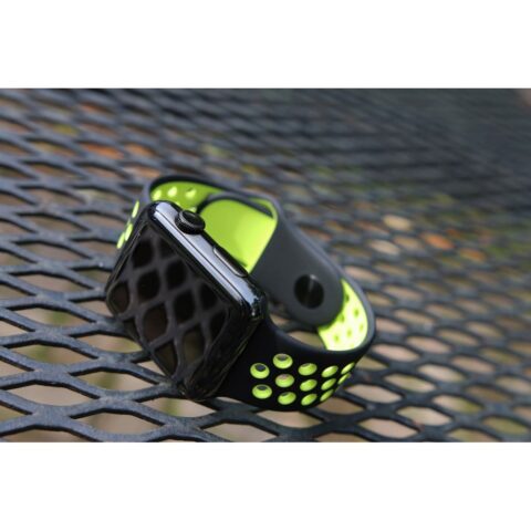 TECH-PROTECT Soft Band narukvica za APPLE WATCH 2/3/4/5/6/7/SE (44/45mm) CRNA/LIME - Slika 4