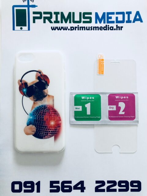 IMG_0026 iPhone 7 / 8 TPU print zaštitna maskica + kaljeno s. KOMPLET! DISCO - Slika 1