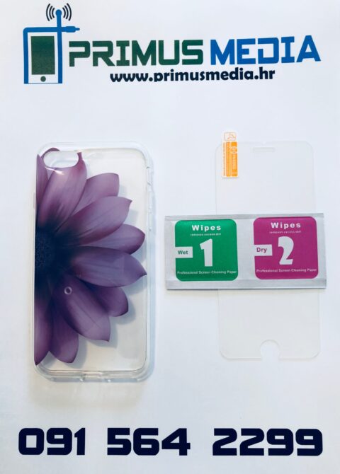 IMG_0038 iPhone 7 / 8 TPU print zaštitna maskica + kaljeno s. KOMPLET! CVIJET - Slika 1