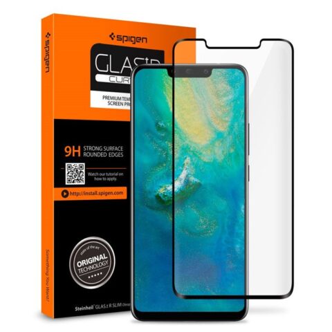 SPIGEN GLASS Full za HUAWEI MATE 20 PRO crni rub PREMIUM - Slika 1