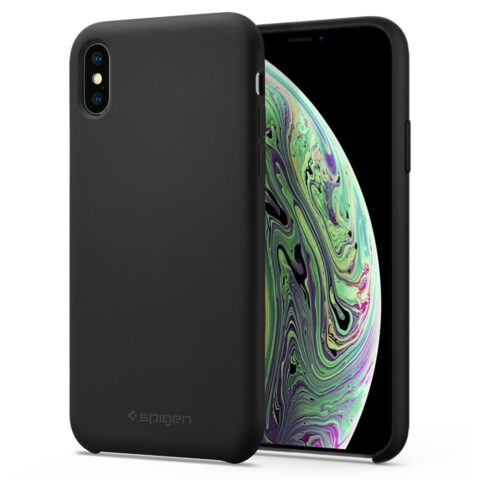 8 SPIGEN SILICONE FIT maskica za iPHONE XS MAX crna PREMIUM KVALITETA! - Slika 9