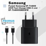 Brzi punjač Samsung 25W Fast Charge USB-C crni odvojivi kabel EP-TA800XBEGWW
