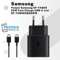 Brzi punjač Samsung 25W Fast Charge USB-C crni odvojivi kabel EP-TA800XBEGWW