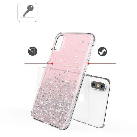 Star Glitter maskica za iPhone XS / iPhone X ★ KVALITETNO I POVOLJNO! ★ roza - Slika 3