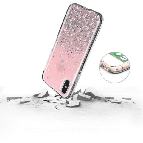 Star Glitter maskica za iPhone XS / iPhone X ★ KVALITETNO I POVOLJNO! ★ roza - Slika 5
