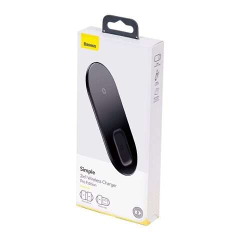7 BASEUS SIMPLE PRO 2 u 1 bežični punjač za mobitel i slušalice (crni) - Slika 8