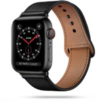 TECH-PROTECT LEATHERFIT kožna narukvica za APPLE WATCH 2/3/4/5/6/7/SE (44/45mm) crna