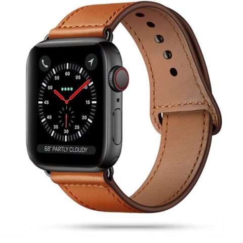 TECH-PROTECT LEATHERFIT kožna narukvica za APPLE WATCH 2/3/4/5/6/7/SE (44/45mm) smeđa - Slika 1