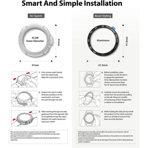 RINGKE AIR & BEZEL STYLING GALAXY WATCH 3 (41mm) crni - Slika 7
