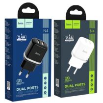 HOCO strujni punjač - 12W (2.4A) 2x USB + micro USB kabel N4 (crni)