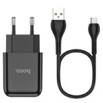 HOCO strujni punjač - 2.1A 1x USB + micro USB Kabel N2 (crni) - Slika 3