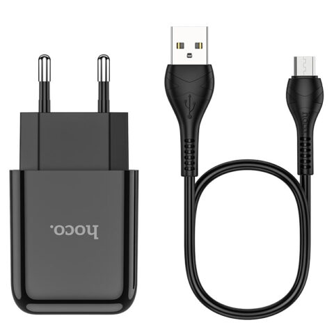 HOCO strujni punjač - 2.1A 1x USB + micro USB Kabel N2 (crni) - Slika 3