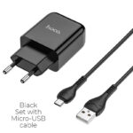 HOCO strujni punjač - 2.1A 1x USB + micro USB Kabel N2 (crni) - Slika 4