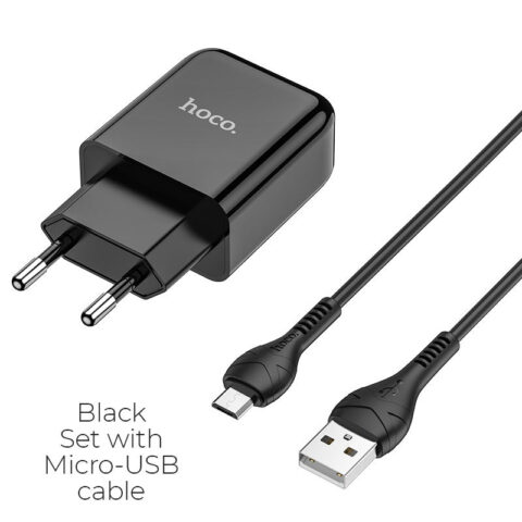 HOCO strujni punjač - 2.1A 1x USB + micro USB Kabel N2 (crni) - Slika 4
