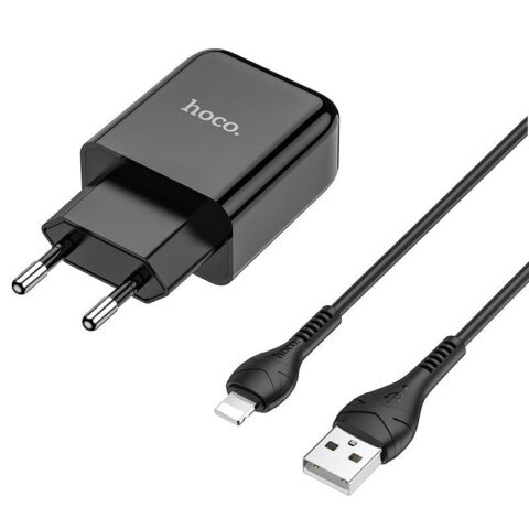 4 HOCO strujni punjač - 2.1A 1x USB + lightning Kabel N2 (crni) - Slika 6