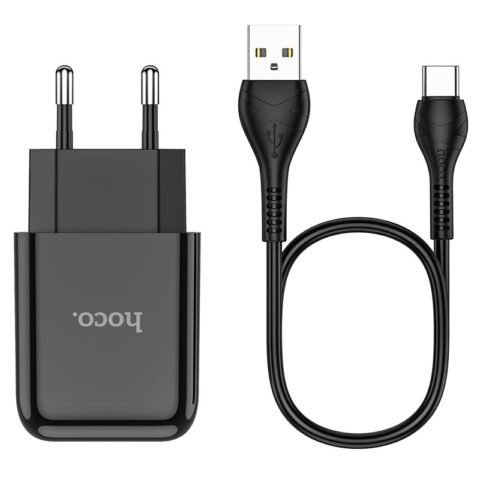 HOCO punjač + kabel - 2.1A 1x USB + Type-C Kabel N2 (crni) - Slika 6
