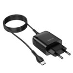HOCO punjač + kabel - 2.1A 1x USB + Type-C Kabel N2 (crni) - Slika 7