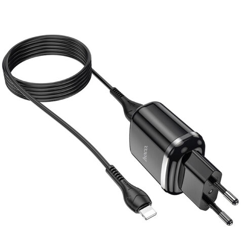 8 HOCO strujni punjač - 12W (2.4A) 2x USB + micro USB kabel N4 (crni) - Slika 3