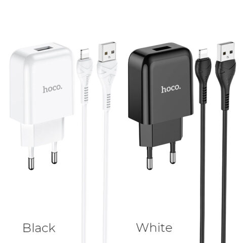 9 HOCO strujni punjač - 2.1A 1x USB + lightning Kabel N2 (crni) - Slika 2