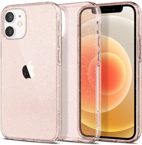 15 SPIGEN LIQUID CRYSTAL zaštita za iPHONE 12 MINI (GLITTER ROSE) - Slika 1