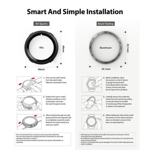 18 RINGKE AIR & BEZEL STYLING zaštita za GALAXY WATCH 4 40 mm (silver) - Slika 3