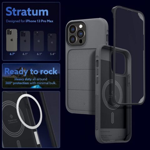 3 CASEOLOGY STRATUM MAGSAFE za iPHONE 13 PRO MAX (ASH GREY) - Slika 4
