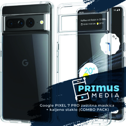 Print GOOGLE PIXEL 7 PRO zaštitna futrola - TPU (prozirna) + kaljeno staklo (COMBO PACK) - Slika 1