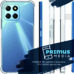 HONOR X8 zaštitna futrola - TPU EDGE (prozirna) + kaljeno staklo (COMBO PACK) ljubičasti okvir