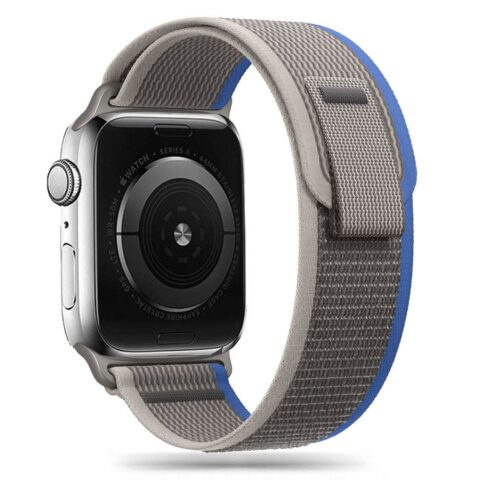 4 TECH-PROTECT NYLON narukvica APPLE WATCH 4 / 5 / 6 / 7 / 8 / SE (38 / 40 / 41 mm) GREY/BLUE - Slika 1