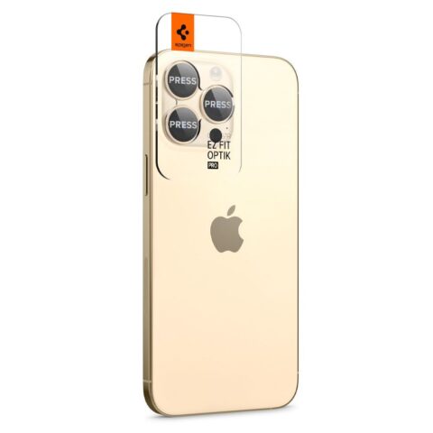 SPIGEN OPTIK.TR ”EZ FIT” CAMERA PROTECTOR 2 komada za iPHONE 14 PRO / 14 PRO MAX (GOLD) - Slika 2