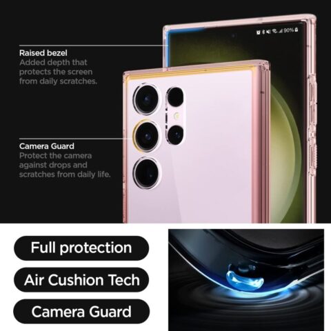 15 SPIGEN ULTRA HYBRID zaštita za Samsung GALAXY S23 ULTRA (ROSE CRYSTAL) - Slika 16