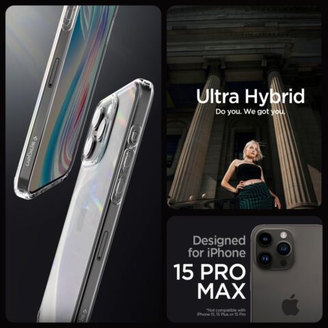 SPIGEN ULTRA HYBRID zaštita za iPHONE 15 PRO MAX (CRYSTAL CLEAR) - Slika 8