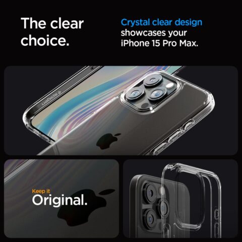 SPIGEN ULTRA HYBRID zaštita za iPHONE 15 PRO MAX (CRYSTAL CLEAR) - Slika 3