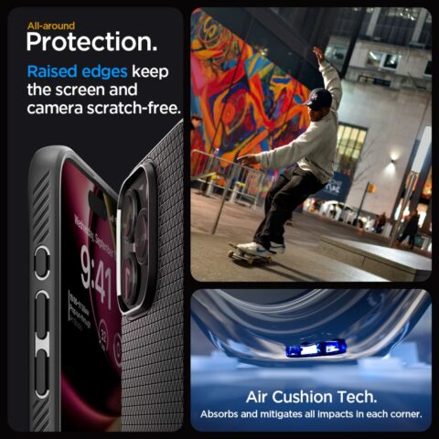 SPIGEN LIQUID AIR zaštita za iPHONE 15 PRO MAX (crni) - Slika 4