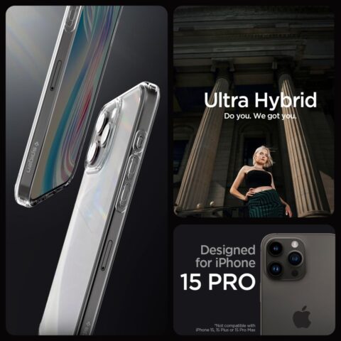 SPIGEN ULTRA HYBRID zaštita za iPHONE 15 PRO (FROST CLEAR) - Slika 4