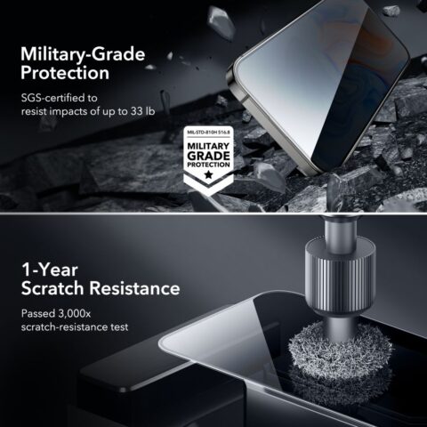 ESR ARMORITE kaljeno staklo sa aplikatorom za iPHONE 15 PLUS (PRIVACY) - Slika 7