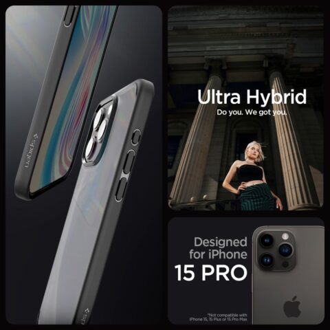 SPIGEN ULTRA HYBRID zaštita za iPHONE 15 PRO (FROST BLACK) - Slika 6