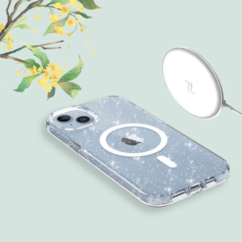 TECH-PROTECT FLEXAIR HYBRID MAGSAFE zaštita za iPHONE 15 PRO MAX (GLITTER CLEAR) - Slika 5