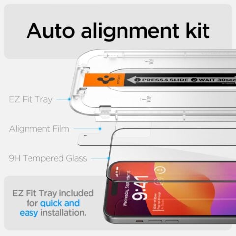 SPIGEN GLAS.TR ”EZ FIT” Full Cover za iPHONE 15 / 16 - Slika 9