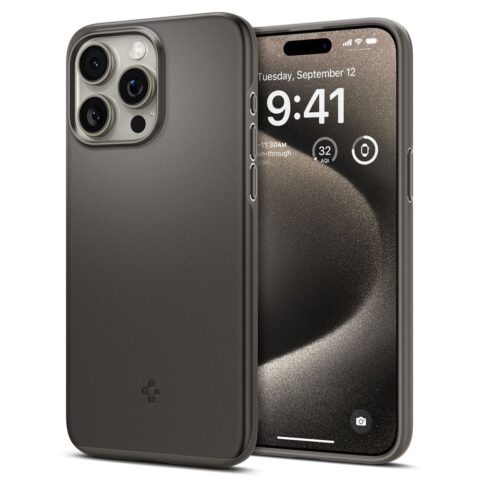 10 SPIGEN THIN FIT zaštita za iPHONE 15 PRO MAX (GUNMETAL) - Slika 1