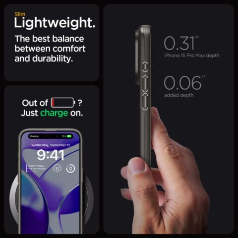 15 SPIGEN THIN FIT zaštita za iPHONE 15 PRO MAX (GUNMETAL) - Slika 16