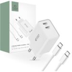 TECH-PROTECT C35W univerzalni punjač 2x TIP-C PD35W + TIP C kabel (bijeli)